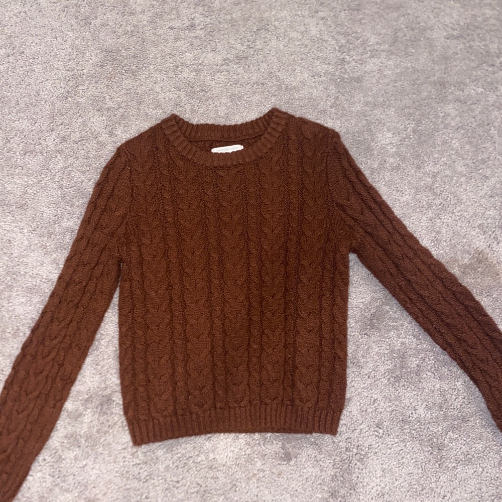 AMERICAN EAGLE OUTFITTERS Brown Cable Knit Sweater